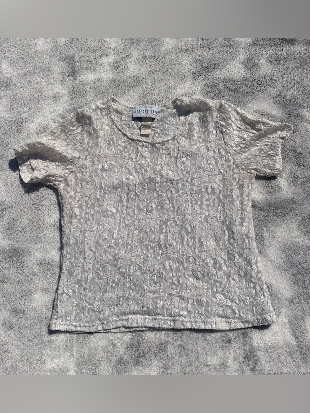 Bedford Fair Lifestyles White Lacy Shirt